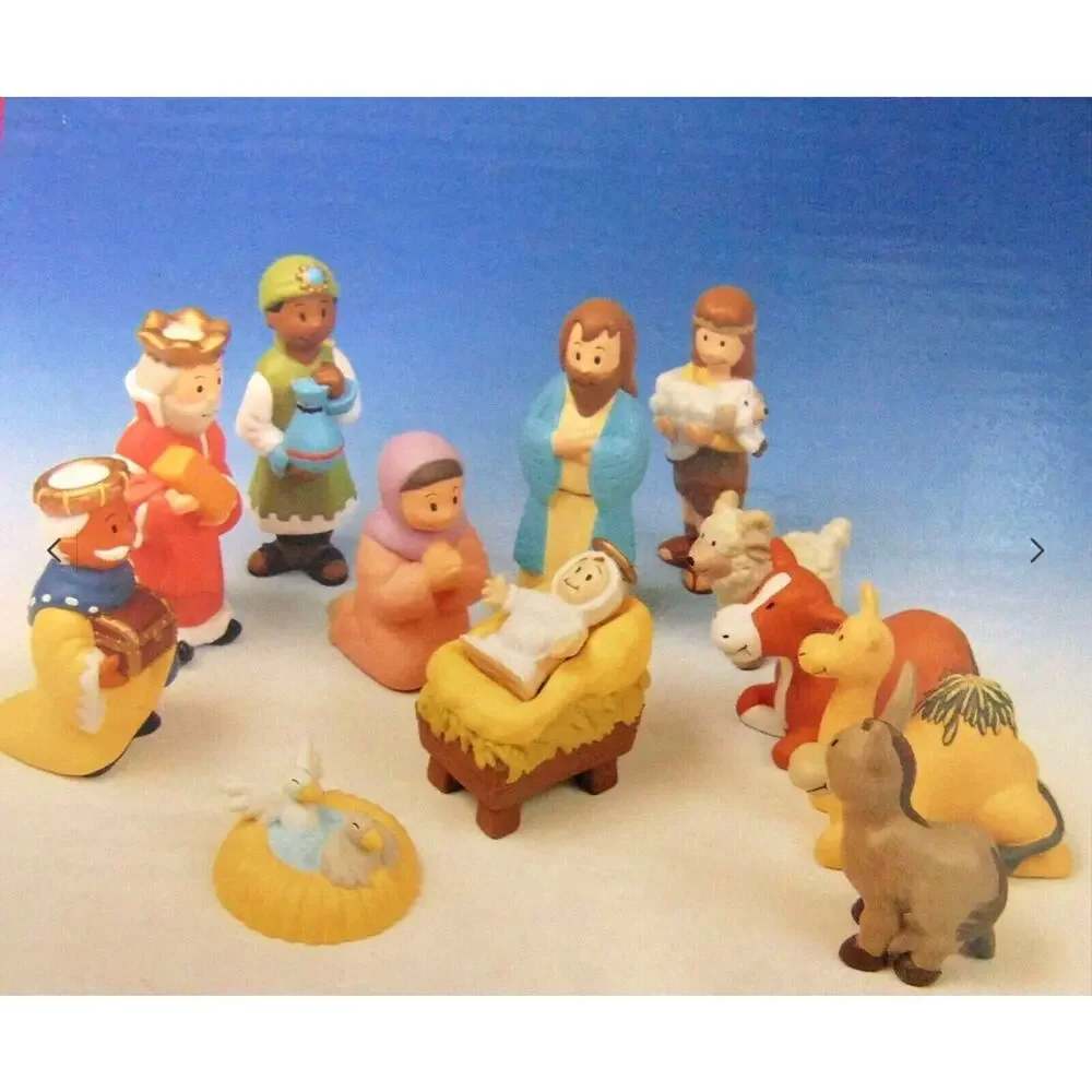 House of Lloyd Childs First Nativity Set 13 Pc Christmas Holy Family PVC Toy Vtg